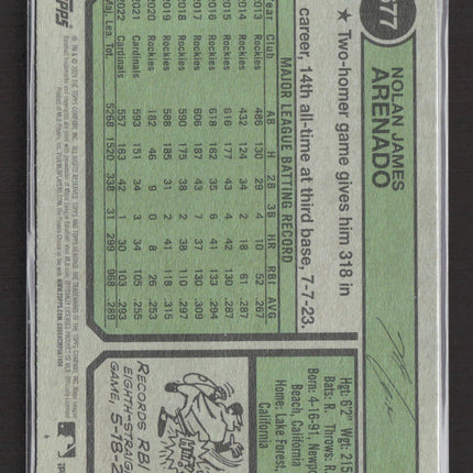 2023 Topps Heritage Nolan Arenado #677 Purple