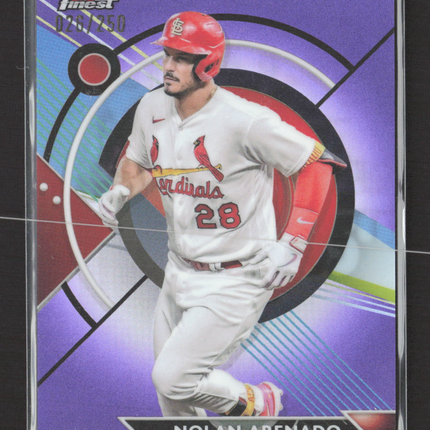2023 Topps Finest Nolan Arenado #42 Purple Refractor 026/250