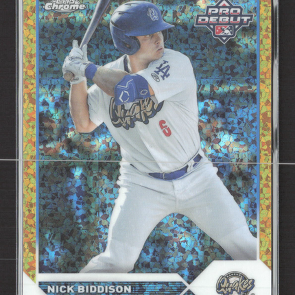 2023 Topps Chrome Pro Debut Nick Biddison #PDC-176 Gold Mini-Diamond 44/50