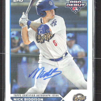 2023 Topps Pro Debut Nick Biddison #PD-176 Topps Certified Autograph Issue
