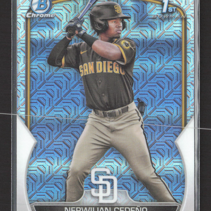 2023 Bowman Chrome Nerwilian Cedeño #BCP-81 Blue Mojo Refractor 1st Bowman