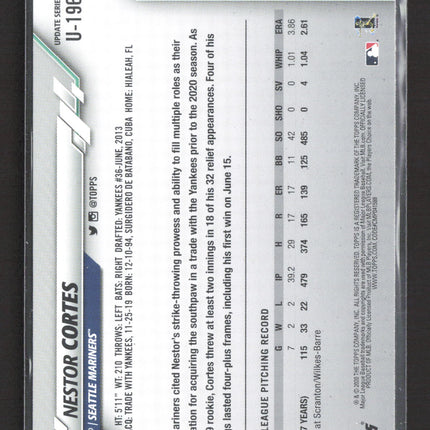 2020 Topps Update Series Nestor Cortes #U-196 RC