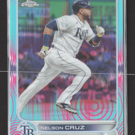 2022 Topps Chrome Sonic Nelson Cruz #71 Aqua RayWave