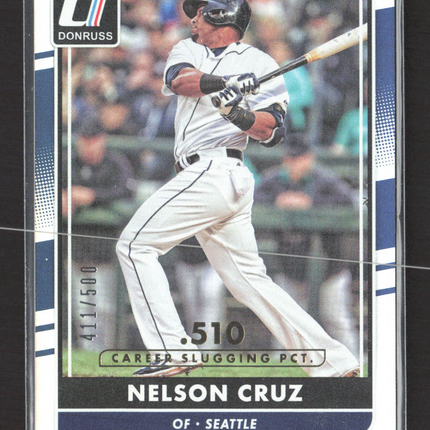 2016 Panini Donruss Nelson Cruz #70 Stat Line 411/500