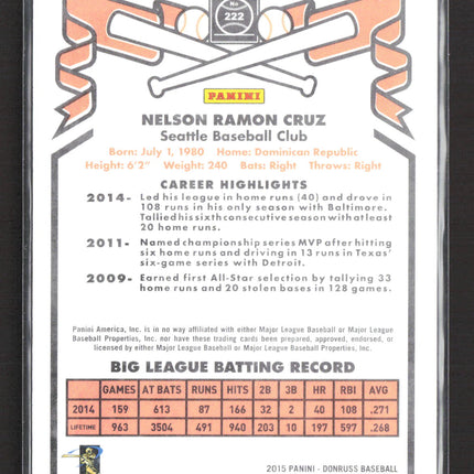 2015 Panini Donruss Nelson Cruz #222 Press Proof