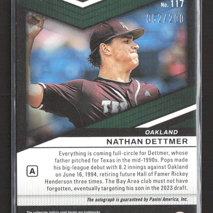 2023 Panini Elite Extra Edition Prime Numbers Nathan Dettmer #117 052/200