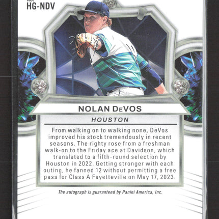2023 Panini Elite Extra Edition Nolan DeVos #HG-NDV Hidden Gems