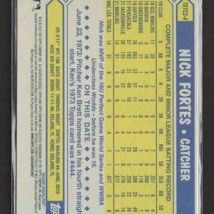 2022 Topps Chrome 1987 Topps 35th Anniversary Nick Fortes #T87C2-4 Mojo RC
