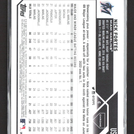 2023 Topps Chrome Nick Fortes #USC77 Black & White Negative