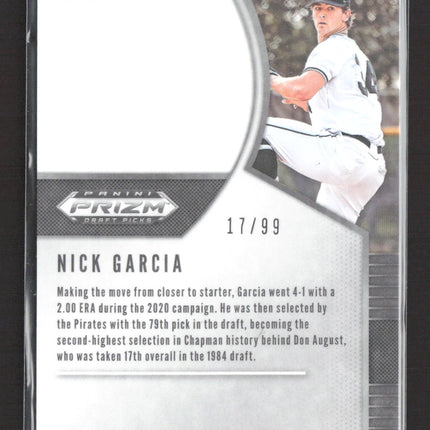 2020 Panini Prizm Draft Picks Nick Garcia #PDP79 Tiger Stripe 17/99