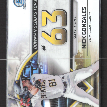 2023 Bowman Chrome Bowman Scouts Top 100 Nick Gonzales #BTP-63