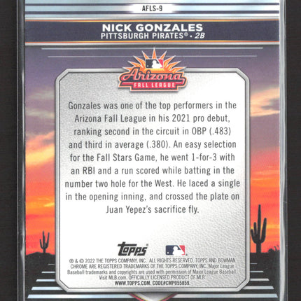 2022 Bowman Chrome Arizona Fall League Nick Gonzales #AFLS-9