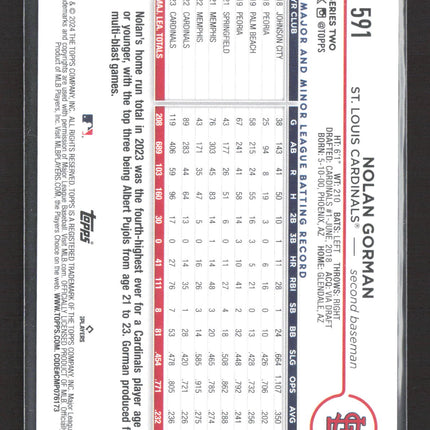 2024 Topps Series 2 Future Stars Nolan Gorman #591 Gold
