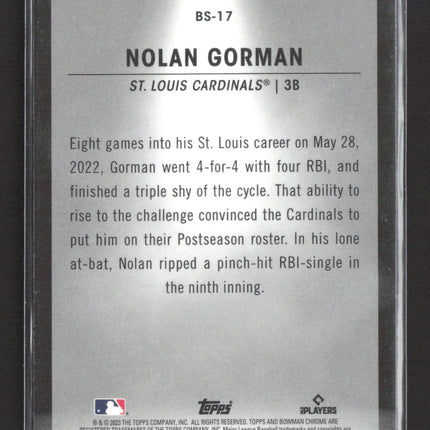 2023 Bowman Chrome Nolan Gorman #BS-17 RC