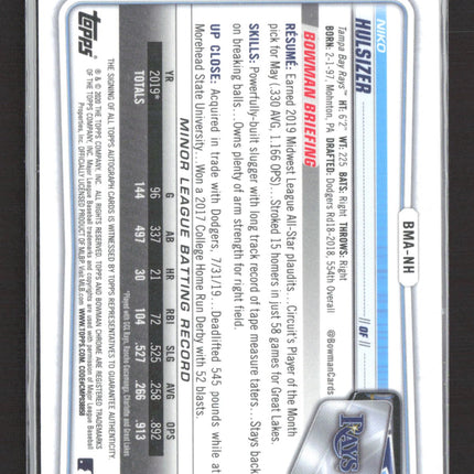 2020 Topps Bowman Chrome Niko Hulsizer #BMA-NH Mojo Refractor auto