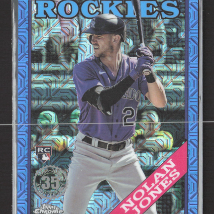 2023 Topps Chrome Silver Pack Mojo Nolan Jones #T88CU-64 Blue RC 077/150