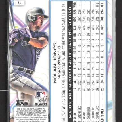 2023 Topps Cosmic Chrome Nolan Jones #74 RC