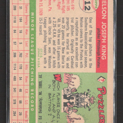 1955 Topps Nelson King #112