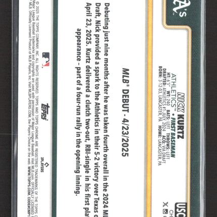 2025 Topps Chrome Nick Kurtz #USC180 RC