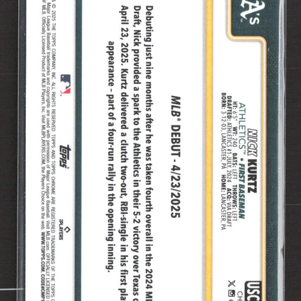 2025 Topps Chrome Nick Kurtz #USC180 RC