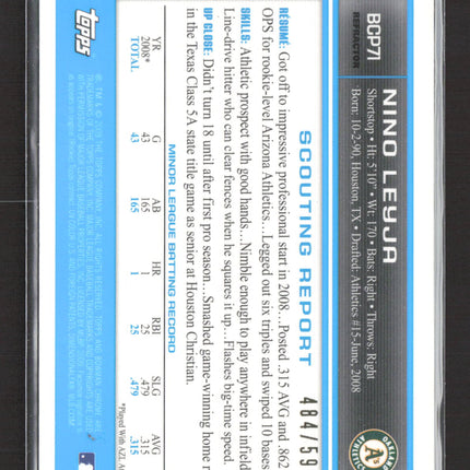 2009 Bowman Chrome Nino Leyja #BCP71 Refractor 484/599
