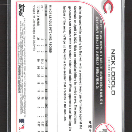 2022 Topps Chrome Update Nick Lodolo #USC123 Purple RC