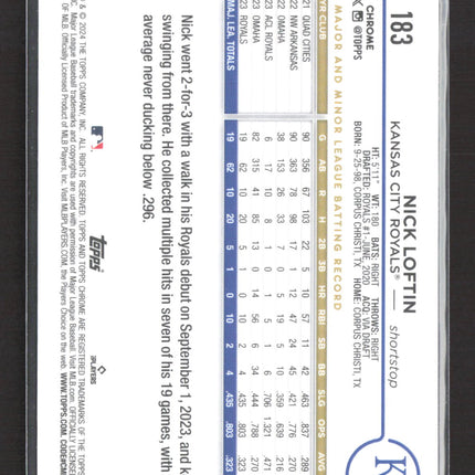 2024 Topps Chrome Nick Loftin #183 RC