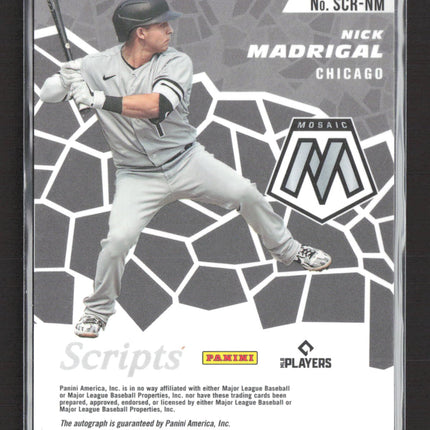 2021 Panini Mosaic Prizm Scripts Nick Madrigal #SCR-NM auto