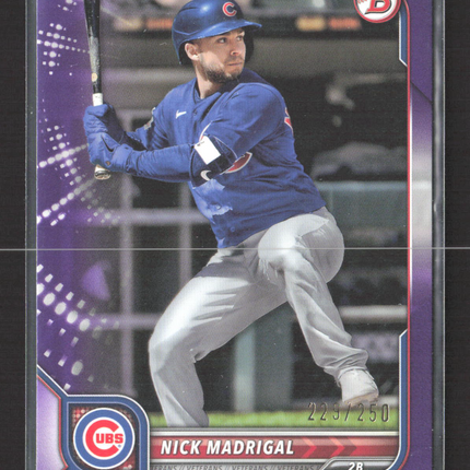 2022 Bowman Nick Madrigal #55 Purple