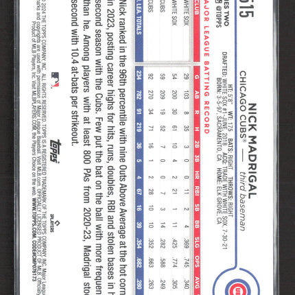 2024 Topps Series 2 Nick Madrigal #515 Yellow