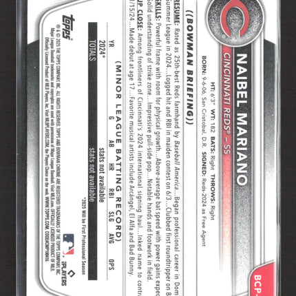 2025 Bowman Chrome Sapphire Edition Naibel Mariano #BCP-99