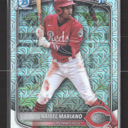 2025 Bowman Chrome Naibel Mariano #BCP-99 Aqua Mojo Refractor 1st Bowman