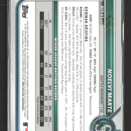 2022 Bowman Chrome Mojo Noelvi Marte #BCP-63 Refractor