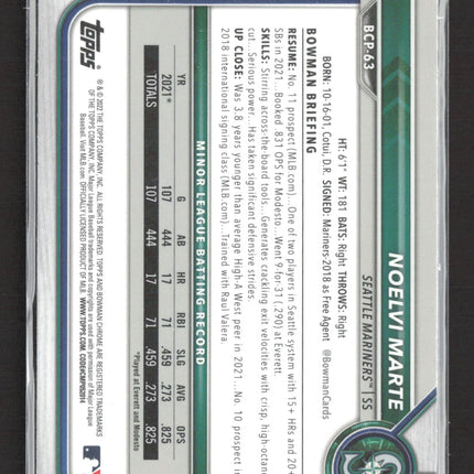2022 Bowman Chrome Noelvi Marte #BCP-63 Mega Box Mojo Refractor