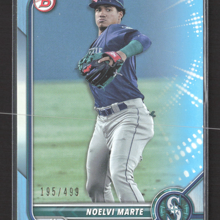 2022 Bowman Prospects Noelvi Marte #BP-63 Sky Blue Paper 195/499