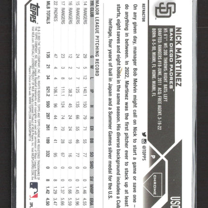 2023 Topps Chrome Update Nick Martinez #USC166 Refractor