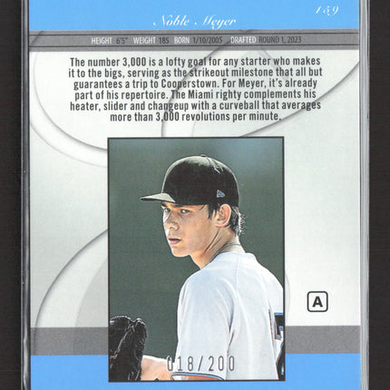 2023 Panini Elite Extra Edition Noble Meyer #159 Prime Numbers