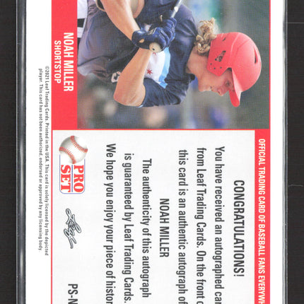 2021 Leaf Pro Set Noah Miller #PS-NM2 RC auto