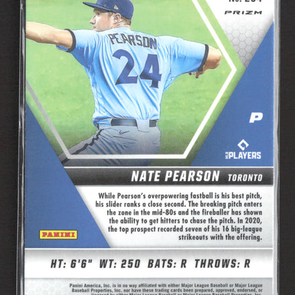 2021 Panini Mosaic Prizm Nate Pearson #234 Blue Reactive RC