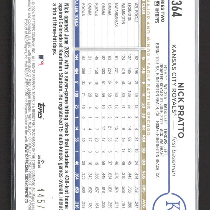 2024 Topps Series 2 Nick Pratto #364 Blue Foilboard