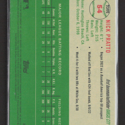 2023 Topps Chrome Platinum Anniversary Nick Pratto #54 RC