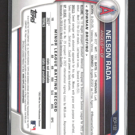 2023 Bowman Chrome Nelson Rada #BCP-132