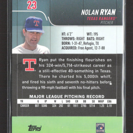 2022 Topps Stadium Club Chrome Nolan Ryan #23