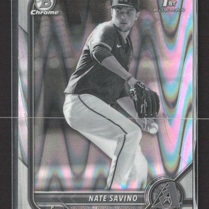2022 Bowman Chrome Draft Nate Savino #BDC-163 RayWave Refractor 1st Bowman