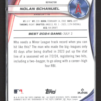 2024 Bowman's Best Nolan Schanuel #2 Refractor RC