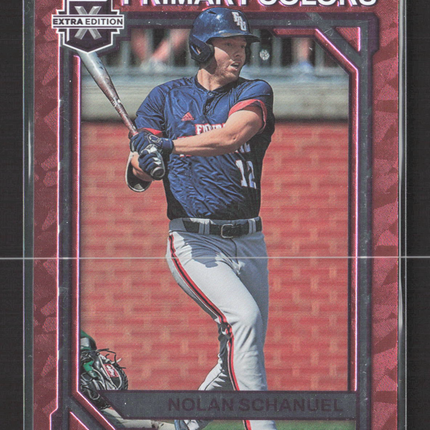 2023 Panini Elite Extra Edition Primary Colors Nolan Schanuel #PC-1 Red 10/49