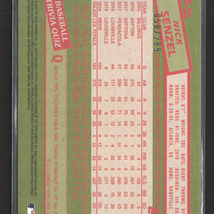 2020 Topps 1985 Topps Baseball Nick Senzel #85-36 Black 058/299