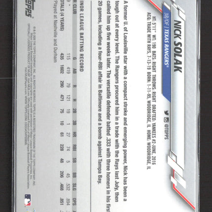 2020 Topps Chrome Nick Solak #33 RC