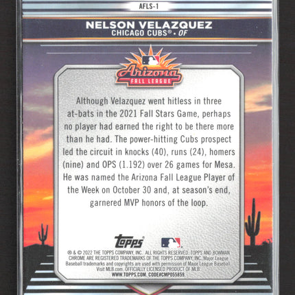 2022 Bowman Chrome Arizona Fall League Nelson Velazquez #AFLS-1