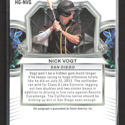 2023 Panini Elite Extra Edition Nick Vogt #HG-NVG Hidden Gems auto